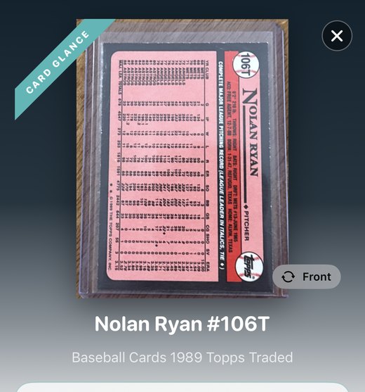 The back of the same card, where the set, card number and stats are printed